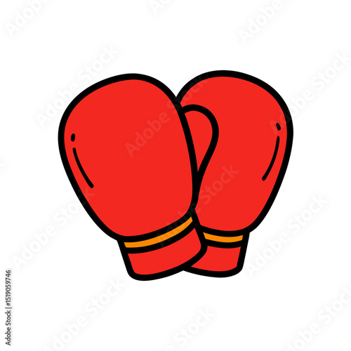 Boxing Gloves Clip Art Doodle Vector on White Background