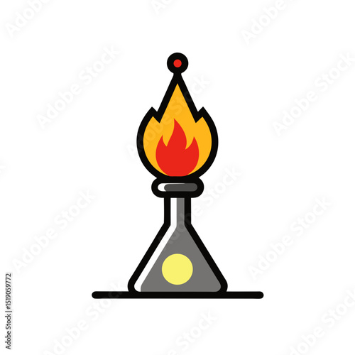 Bunsen Burner Clip Art Doodle Vector on White Background