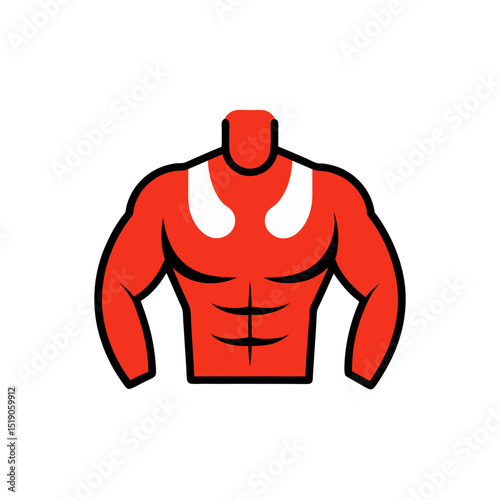 Chest Workout Clip Art Doodle Vector on White Background