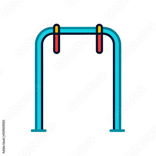 Chin-Up Bar Clip Art Doodle Vector on White Background