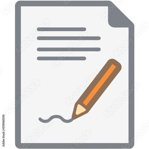 Document with Pencil Signature and Typed Lines