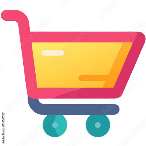 Simple Shopping Cart Icon with Vibrant Colors