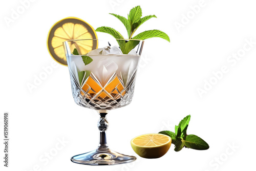 cocktail with lime and mint