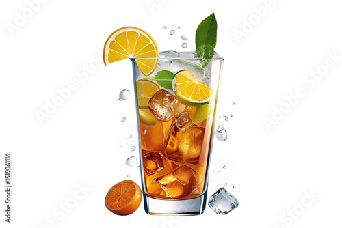 cocktail with lemon and ice