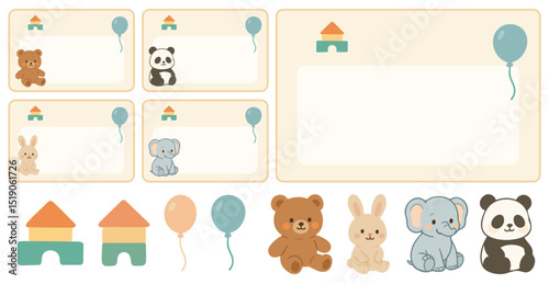 Cute Animal Name Tags Kindergarten Preschool