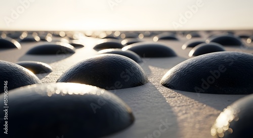 Abstract Dark Spheres on Light Surface