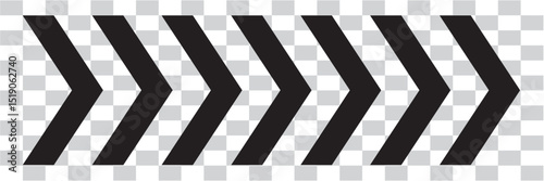 Arrow icons group. Set of black arrows symbols with blend effect. Chevron symbols. Vector isolated on white background. Eps10