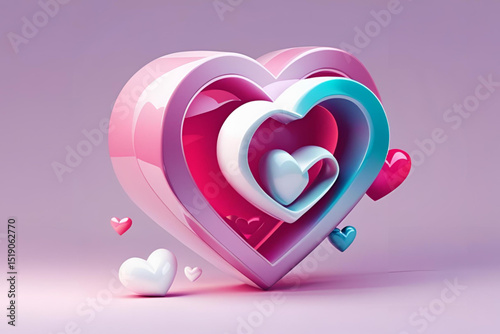pink heart in the form of heart