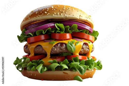 hamburger on white