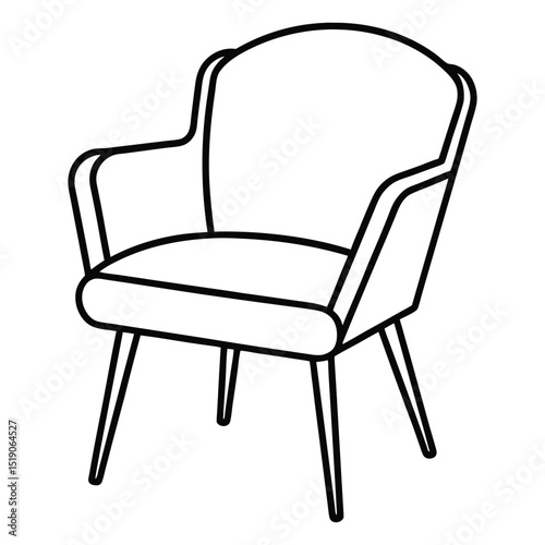 chair line art vector illustration 