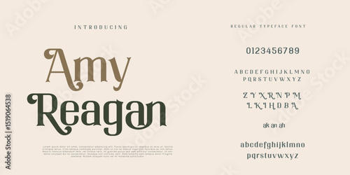 Elegant Fashion and Minimal modern serif alphabet font uppercase and number fonts victorian