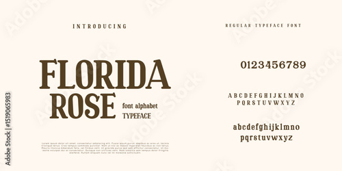 Elegant and modern serif alphabet font uppercase and number fonts victorian typeface