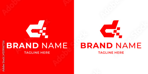 Creative Letter D Logo With Technology, Illustration, Design Inspiration, Vector, Icon