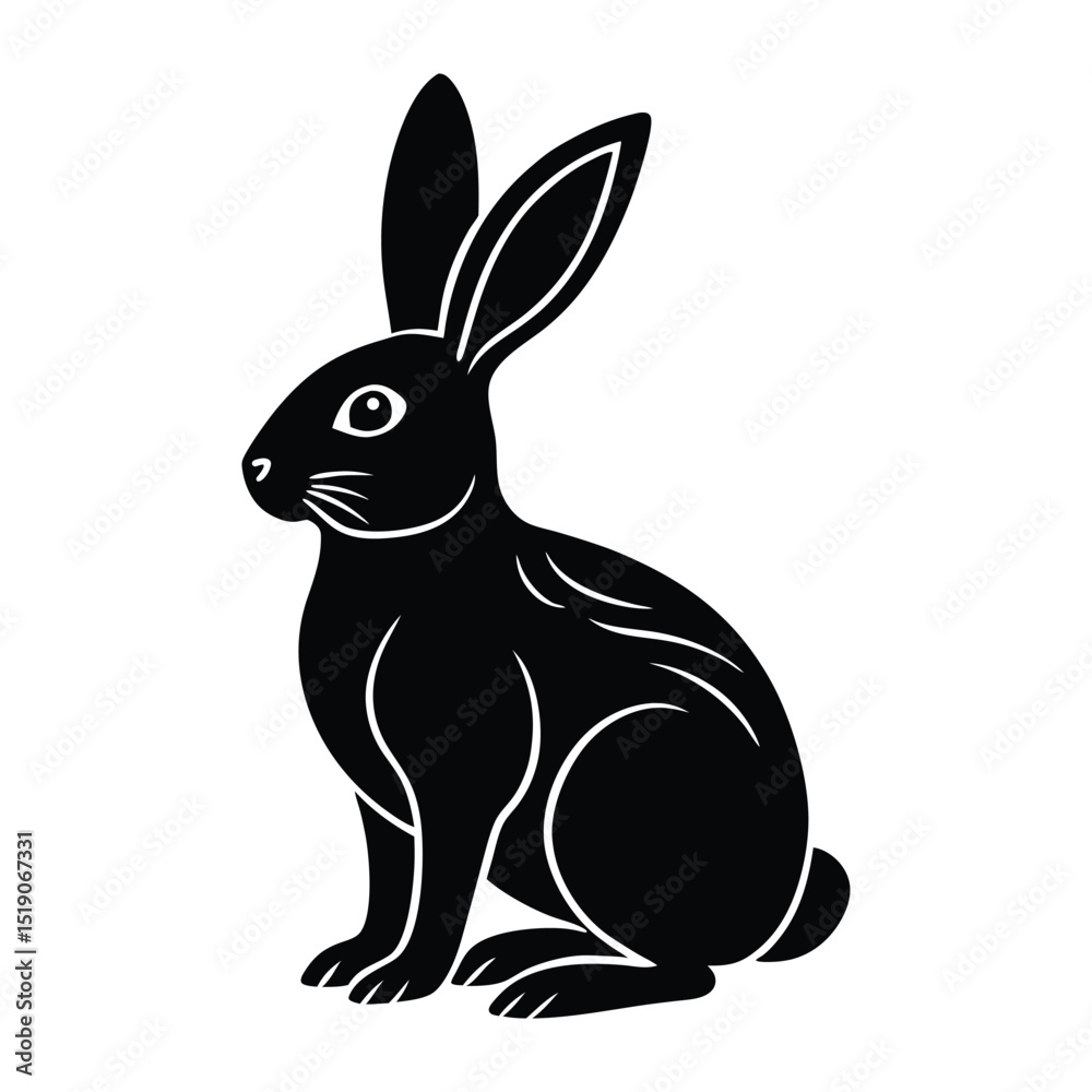 Obraz premium Rabbit silhouette vector illustration 