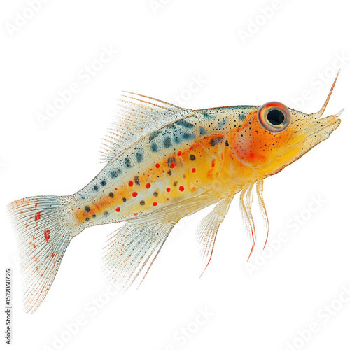 Helmut gurnard fish closeup isolated on transparent background, png