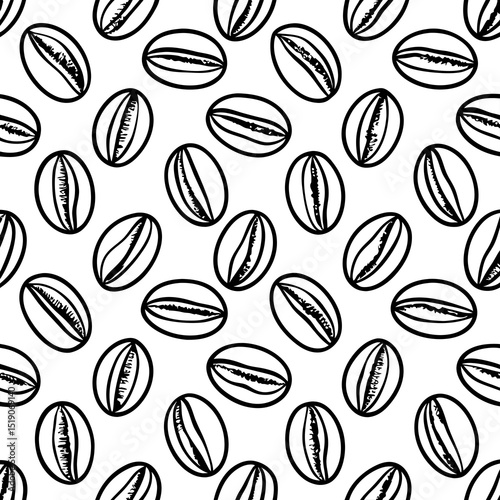 Graphic pattern with small coffee beans 
