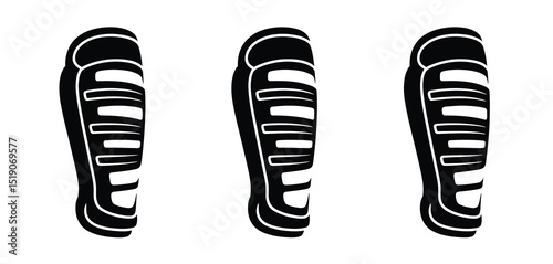 Three Black and White Baseball Batting Leg Guards