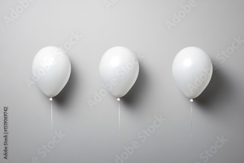 Helium balloons ascending, gently drifting side to side
