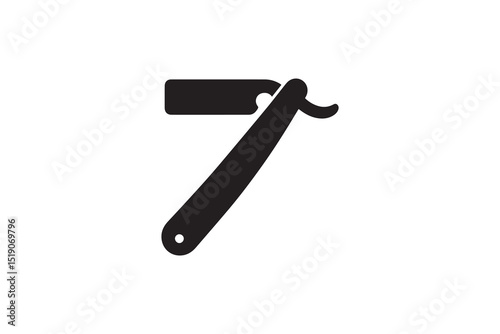 Straight Razor vector silhouette isolated in white background