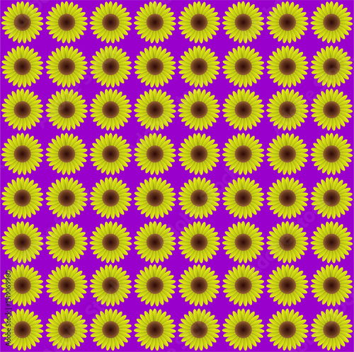 A vibrant grid of golden sunflowers radiates joy and warmth against a bold magenta background, creating a striking and cheerful floral pattern.