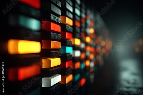 Data Flow in the Digital Realm: A visually stunning abstract artwork depicts a dynamic interplay of light and color, symbolizing the constant movement and flow of data in a technological landscape.