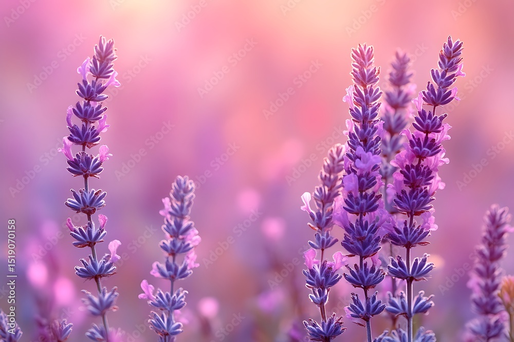 Naklejka premium Delicate lavender blossoms in a soft, pastel light.