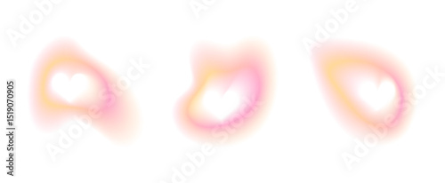 Y2k gradient blur frame. Pink and yellow abstract aura with watercolor soft mesh gradation. Aesthetic Valentine ombre figure for decoration. Minimal blurry love vector modern paint design pack.