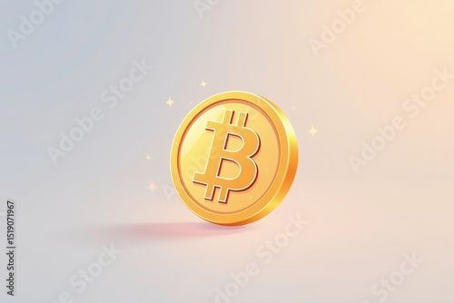 Bitcoin digital currency cartoon coin representation