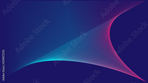 Abstract background smooth wavy lines on a dark blue background. The concept of future technology with space for text. Vector illustration.