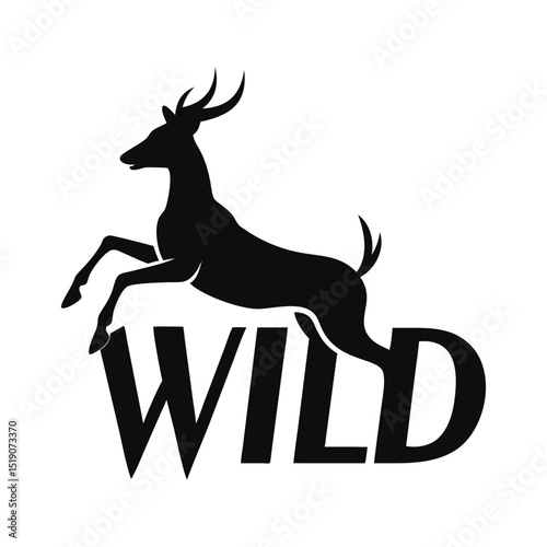 Deer silhouette, deer in jungle silhouette