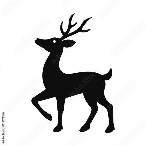 Deer silhouette, deer in jungle silhouette