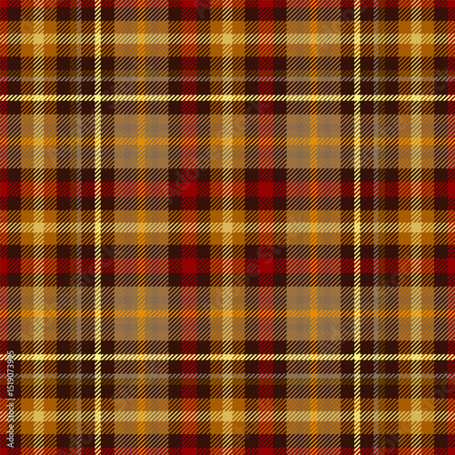 Plaid seamless pattern. Check line. Repeating tartan checks design. Repeated scottish strips flannel. Scotland fabric prints. Gingham twill lattice. Repeat checkered weave plaids. Vector illustration