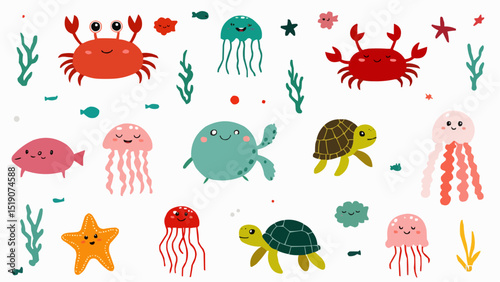 seamless pattern with sea animals