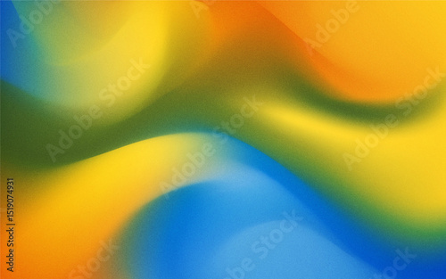 abstract background gradients blue, yellow and orange with grain effect