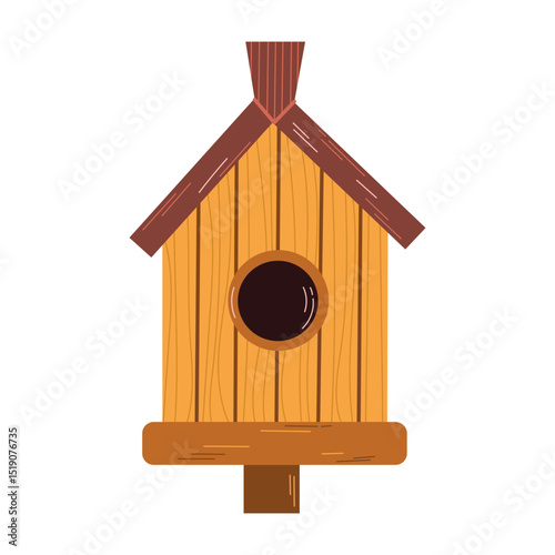 


Spring  birds house   single element. Cute craft houses for birds flat line vector elements white background