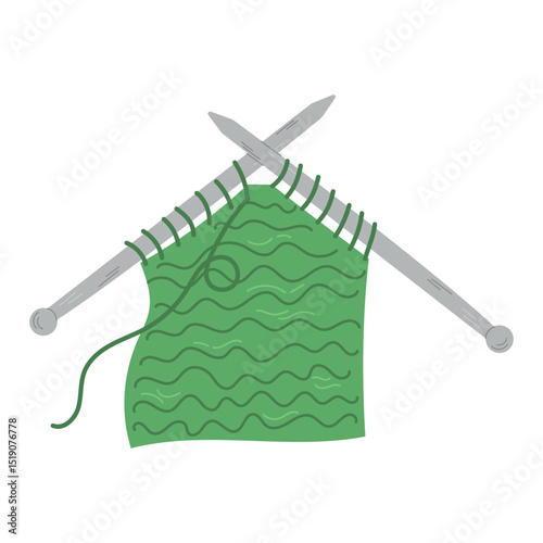 Knitting with knitting needles and yarn. Creative hobby, master class, DIY workshop, craft workshops.Arts and crafts, knitting pink pattern, handmade crafts.