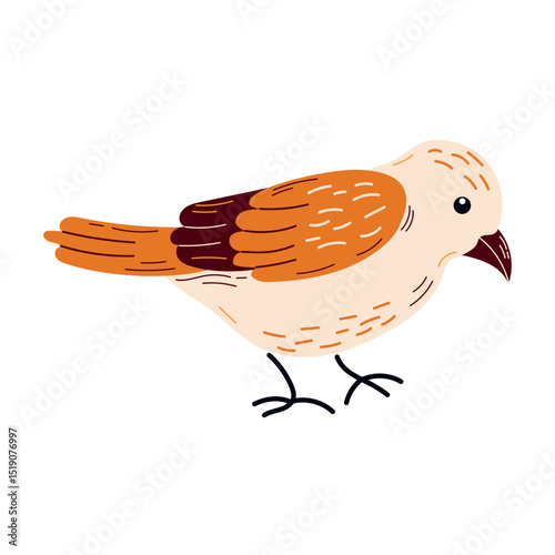
Spring  birds  single element. Spring singing birds. Vector birds for postcards and t-shirts.