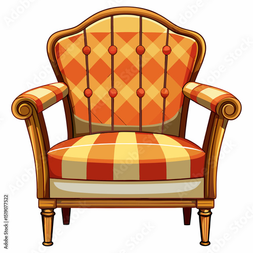 Front view of chair isolate on white background 
