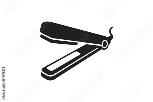 Hair Straightener vector silhouette isolated in white background