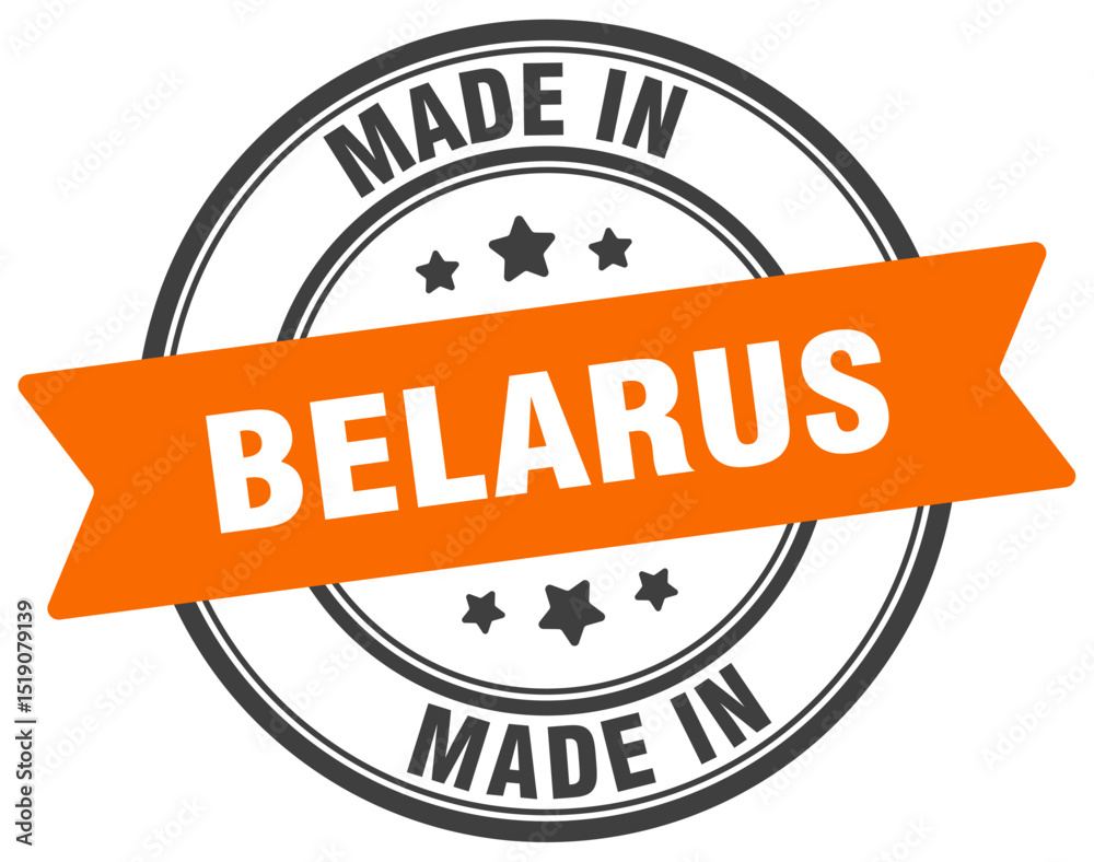 Fototapeta premium Made in Belarus round sign. Made in Belarus stamp.