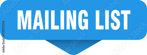mailing list sticker. mailing list sign on transparent background