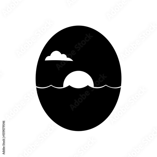 Deep Black Sea Water on White Isolated Image