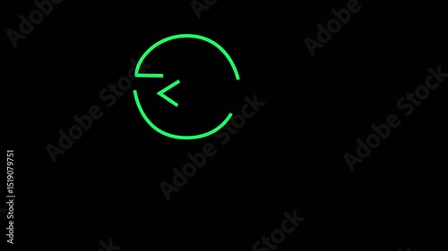 quick repeat share arrow with green color in black background.