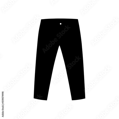 Casual Black Pants Silhouette on White Background for Fashion