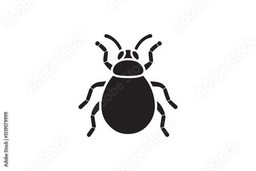 Bedbug vector silhouette isolated in white background