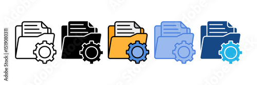 Document Management Icon Element For Design