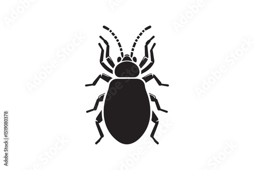 Bedbug vector silhouette isolated in white background