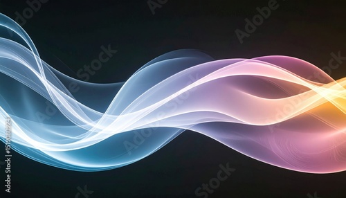Flowing Gradient Smoke Ethereal Color Vapor Design on Dark Background with Dynamic Motion