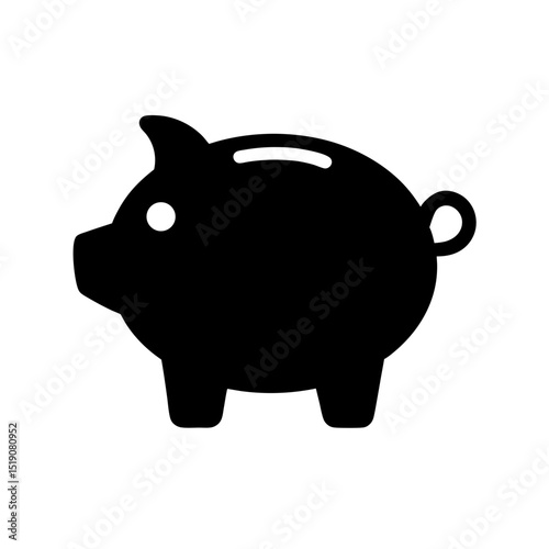 Currency Black Bank Outline on a White Isolated Canvas