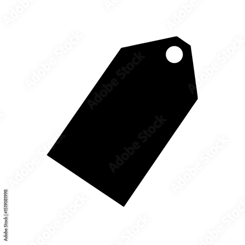 Shopping Black Tag Symbol on a White Isolated Canvas